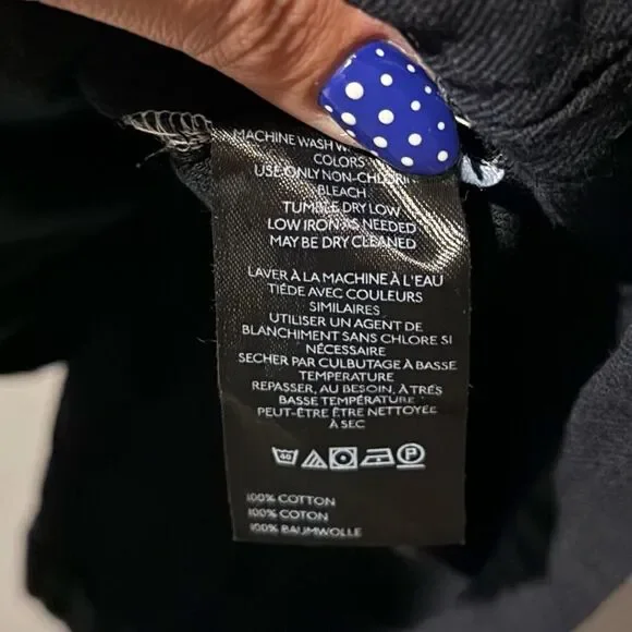 Anthropologie Black Mini Dress with White Stitching - Picture 6 of 7